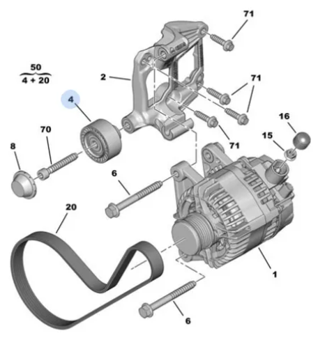 MOPAR (PSA) 1611422980 | ALTERNATÖR GERGİ RULMANI   206+  EB MOTOR