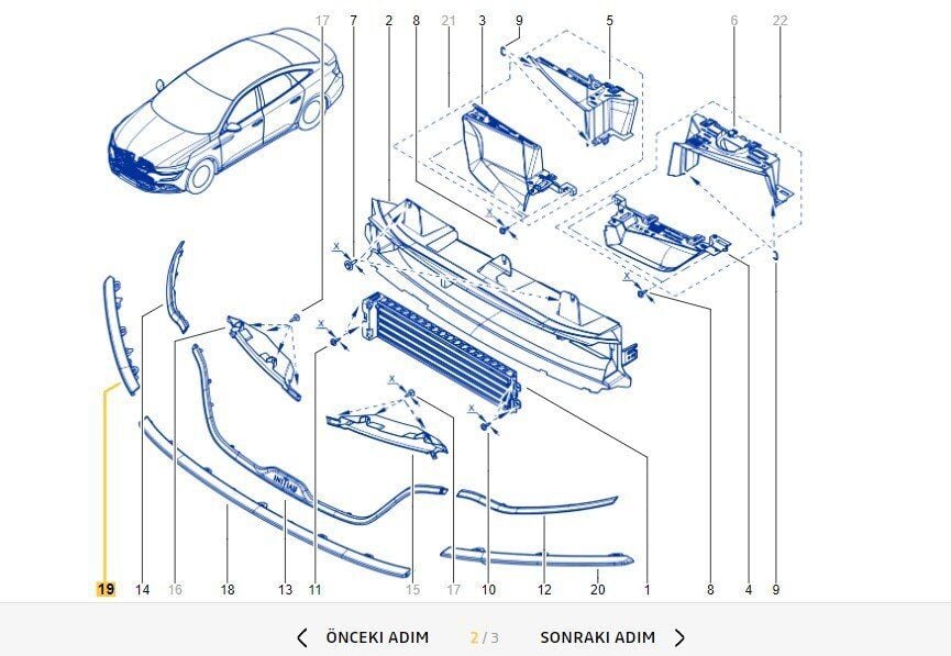 MAIS 260441014R | Renault Talisman 2015- Ön Tampon Sağ Alt Çıtası