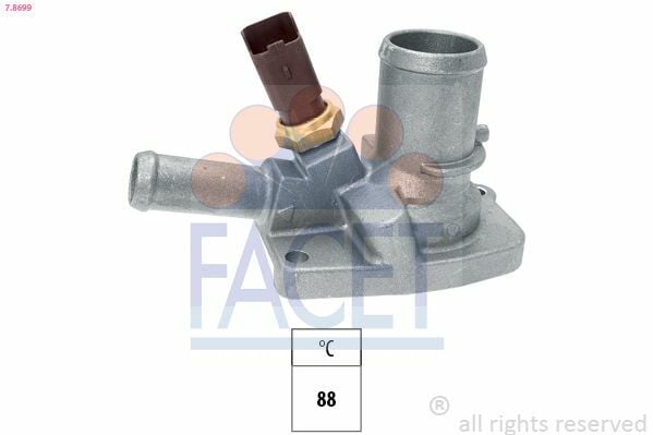 FACET 7.8699 | Termostat (Komple) / (88C) Albea Doblo Linea Punto Idea Bravo 500 1.4 Benzinli (Müşürlü)