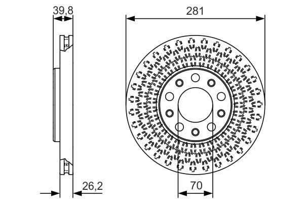 BOSCH 0986479C42 | Disk On (Ad) 10-Giulietta 15-500X | 2 Adet