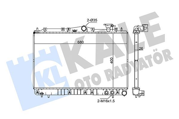 KALE 349270 | Su Radyatörü (Hyundai Sonata 2.0I 2.0I 16V 3.0I V6 93 / 98400×680X26 Manuel