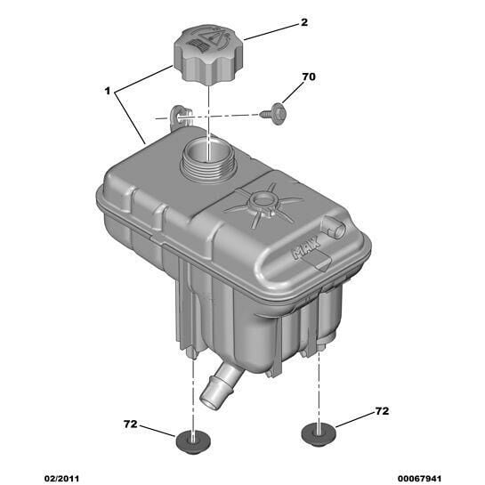 PSA 1323.V1 | Citroen C5 2008-2015 Yedek Su Deposu Orijinal