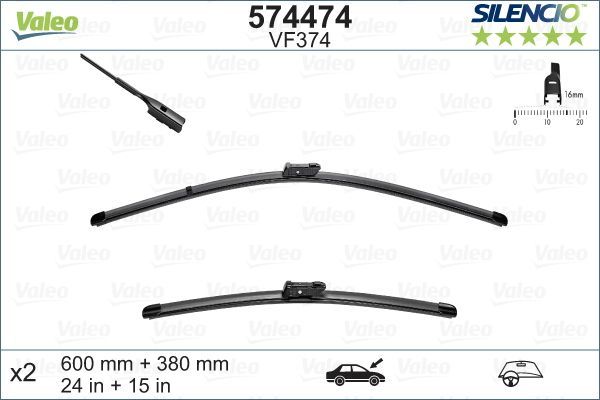 VALEO 574474 | Silgi Süpürgesi Tk 60 + 38Cm 10-Polo