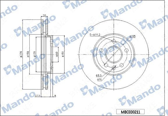 MANDO MBC030211 | Disk On (Ad) Astra.J-Cruze 15Jant | 2 Adet