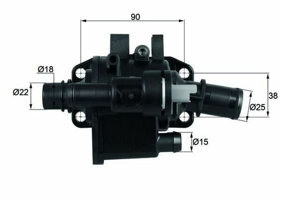 MAHLE TH4283 | Termostat 83°C 02-106-206-207-307-1007-C1-C2-C3-Bbp-Nmo 1.4Hdi
