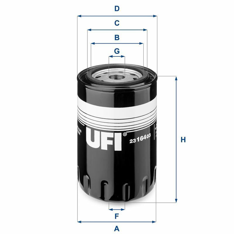 UFI 23.164.03 | Yağ Filtresi (VW Caddy 95-04 Golf 83-99 Jetta 80-91 Passat 80-96 Polo 86-99 Lt35 82-96)