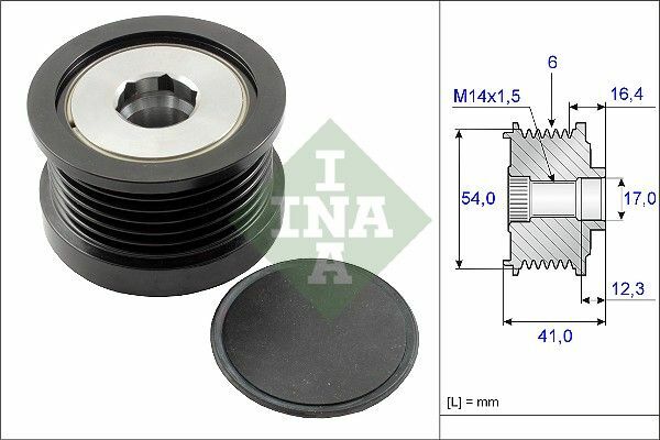 INA 535025910 | Alternatör Kasnağı 05-Focus-Fiesta-Fusion-Cmax-Ma.3-S40-V50 1.6 TDCI 16-Egea-500 1.6-2.0Mjt