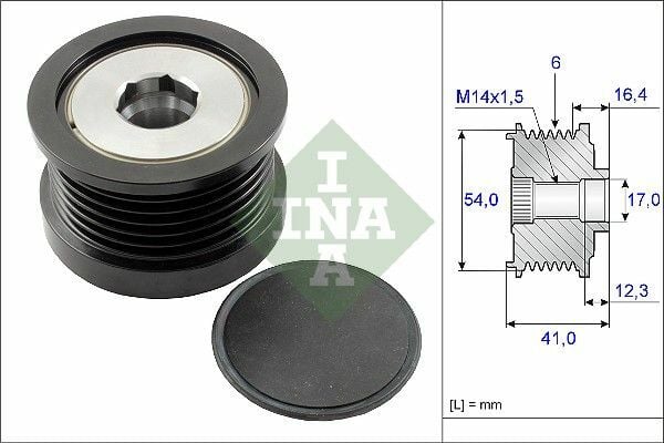 INA 535025910 | Alternatör Kasnağı 05-Focus-Fiesta-Fusion-Cmax-Ma.3-S40-V50 1.6 TDCI 16-Egea-500 1.6-2.0Mjt