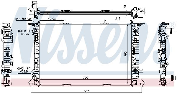 NISSENS 60321 | Radyatör VW A4-A5 1.8-2.0 Tfsi- TDI Otom. 720X470