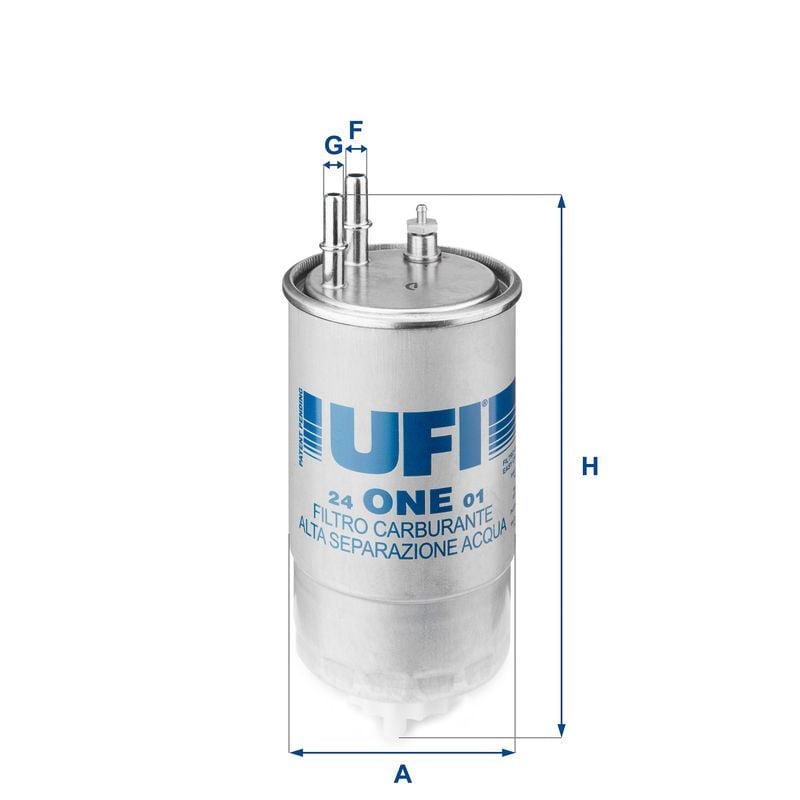 UFI 24.ONE.01 | Mazot Filtresi 2 Çıkışlı Linea Doblo III Fiorino Bipper Nemo 1.3 Multijet 07-