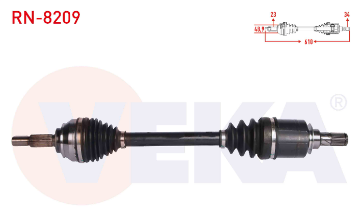VEKA RN-8209 | Renault Clio 4 2012- 1.5 dCi Otomatik Sol Aks Komple Yerli Marka