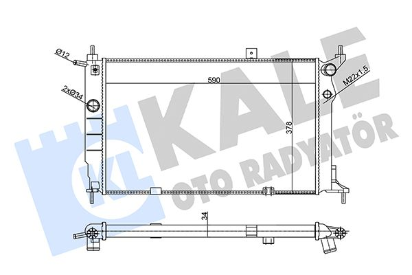 KALE 357005 | Opel Astra F 1.6 Benzinli (X16XEL) Su Radyatörü (Klimalı) Manuel Vites Yansanayi Ürün