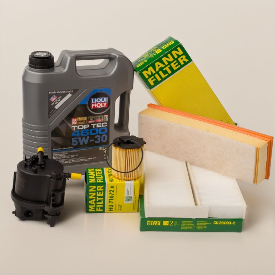Peugeot 307 2006-2009 1.6 HDi Euro 4 Periyodik Bakım Seti MANN Marka LIQUI MOLY Motor Yağlı