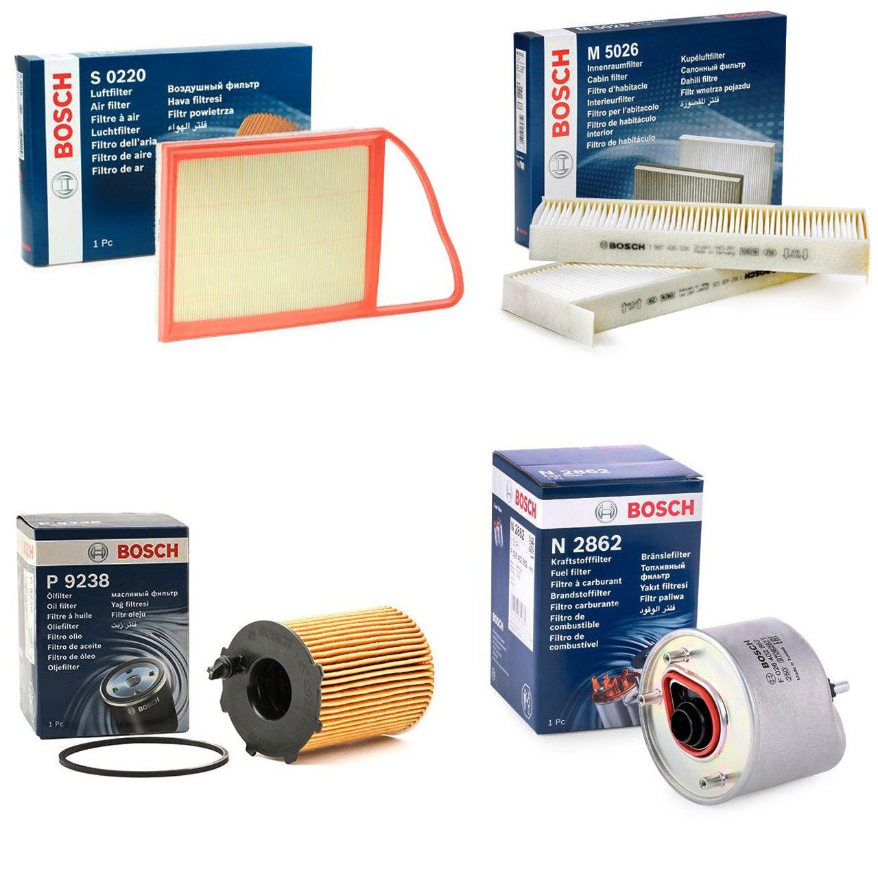 Peugeot 308 1.6 Hdi Euro5 Periyodik Yağ Bakım Filtre Seti Bosch Marka