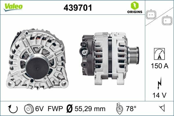 VALEO 439701 | Alternatör Kmp 10-207-308-508-3008-5008-C3-C4-C5-Prt-Brl 1.6Hdi