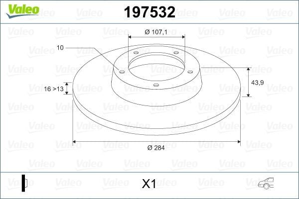 VALEO 197532 | Fren Diski Arka Adet Fıyatıdır (284 mm) Transit V347 06- 140 Ps