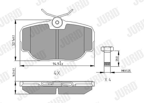 JURID 573067J | Fren Balatası R.Rover2 / Discovery II 2.5 Td5 Arka