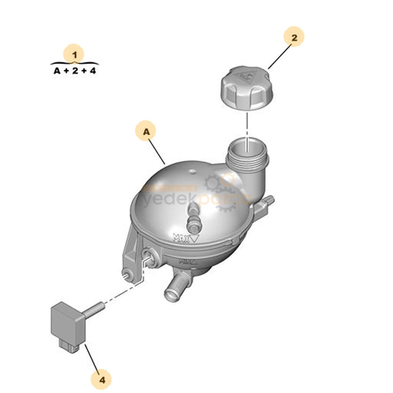 PSA 1323.AJ | Peugeot Rcz 1.6 Thp Radyatör Yedek Su Deposu Sensörlü Orijinal
