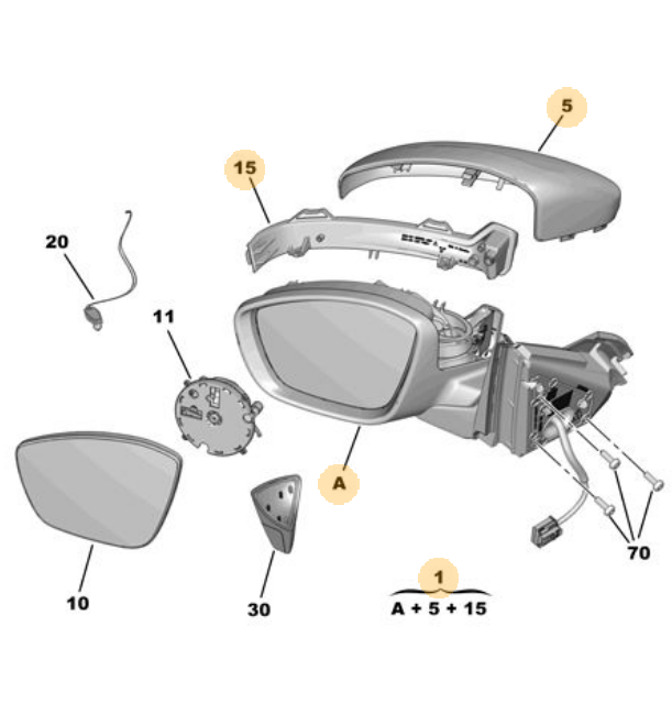 MOPAR (PSA) 983747249V | Sağ Ayna / Mokka (P2qo)