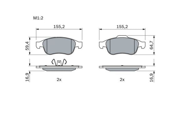 BOSCH 0986494441 | Fren Balata Ön 09-Fluence-Megane.III-Duster-Dokker-Captur