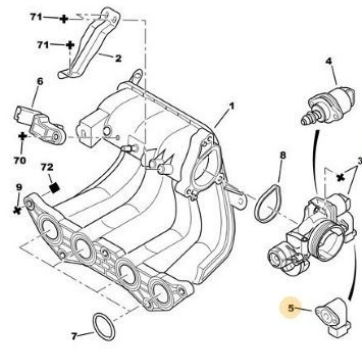 Peugeot 206 1998-2011 Gaz Kelebek Konum Sensörü Frow Marka