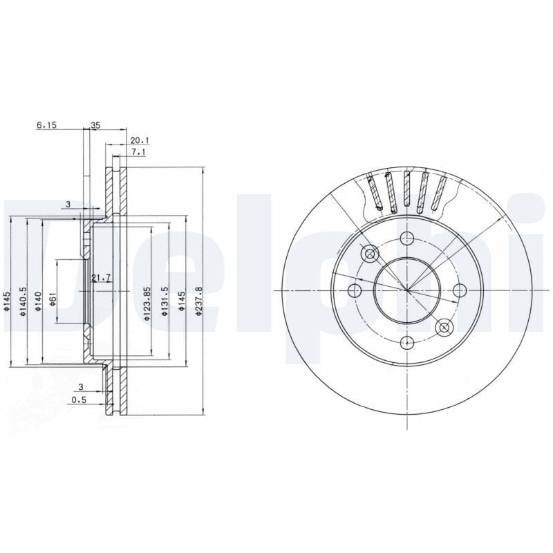 DELPHI BG2282C | Fren Diski Clio / Megane / Kango 90 -