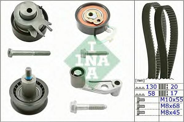 INA 530008910 | Seat İbiza 2010-2014 Model Arası 1.4 Benzinli Triger Seti