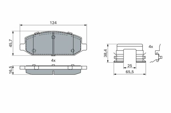 BOSCH 0986424440 | Fren Balata Arka 14-Pt.308-C4.Picasso-Grand Land X
