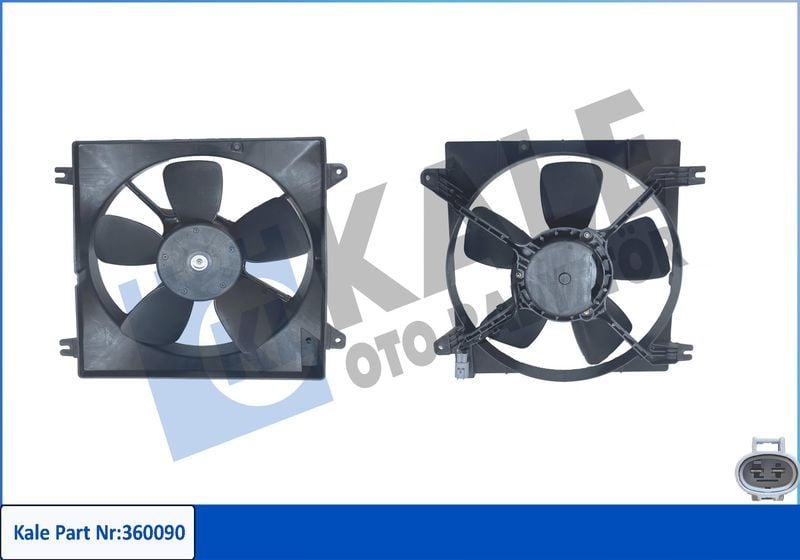 KALE 360090 | Fan Motoru Davlumbazlı (Chevrolet Lacetti (J200) 1.4 1.6 1.8 2.0D 05-11)