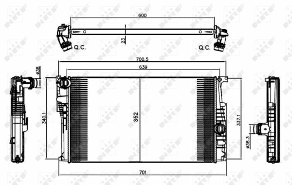 NRF 58410 | Motor Su Radyatörü Man / Sanz (Klimalı / Sız) BMW N13 N47 N B37 B47 F20 F30 F32 F34 I3