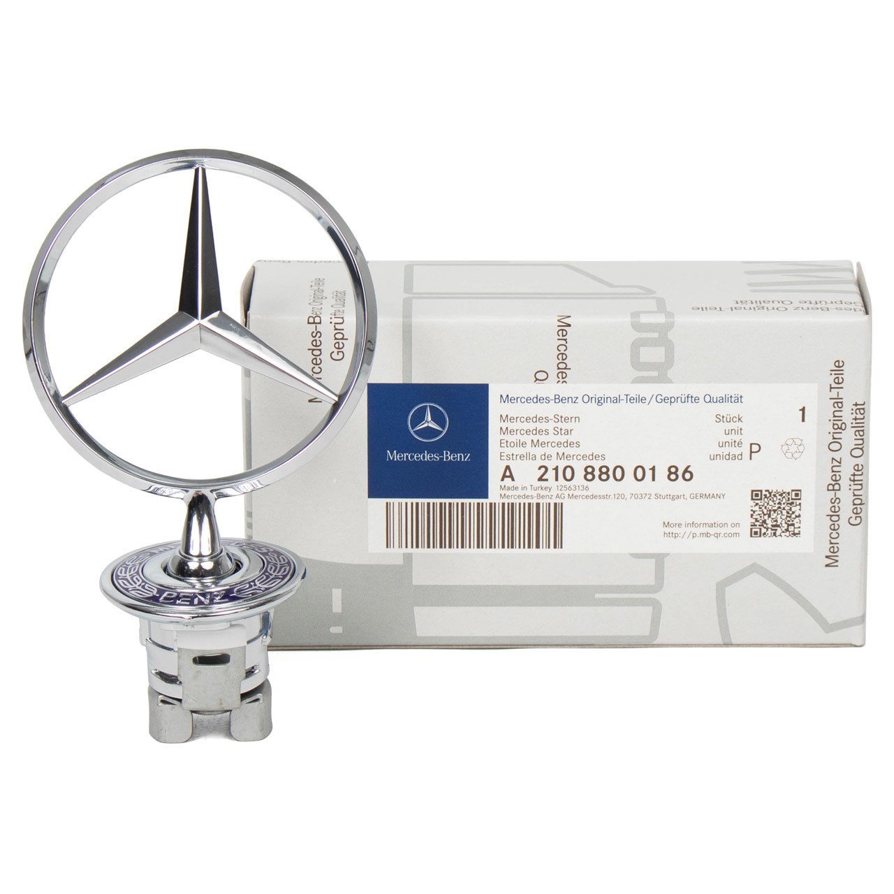 MERCEDES-BENZ A2108800186 | W124 Kasa E200 Ön Kaput Yıldızı Komple (Arma) Orijinal