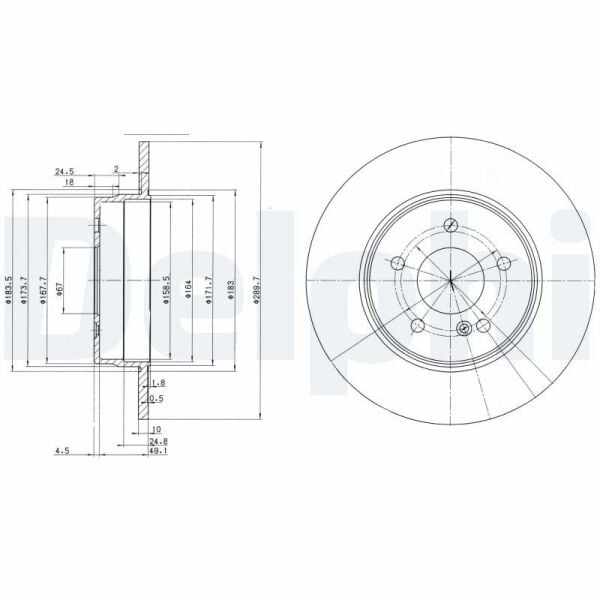 DELPHI BG3239C | Disk Arka E.S-W210 C.S-W203 Komp | 1 Adet