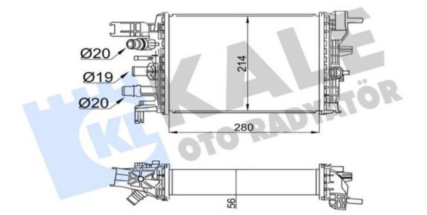 KALE 357295 | Dacia Lodgy 2019- 1.5 dCi Euro 6 Turbo İntercool Radyatörü