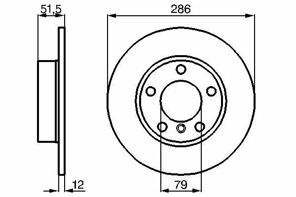 BOSCH 0986478511 | Fren Diski E-36 Ön Düz | 2 Adet