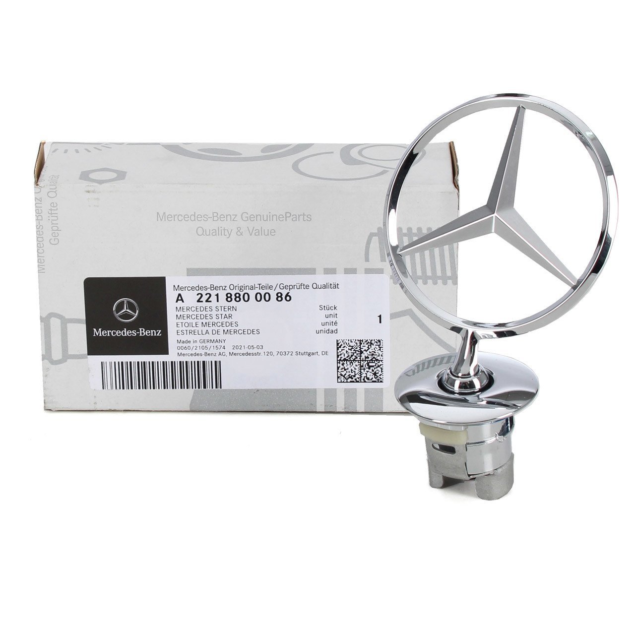 MERCEDES-BENZ A2218800086 | C Serisi W204 Ön Kaput Yıldızı Komple (Arma) Orijinal