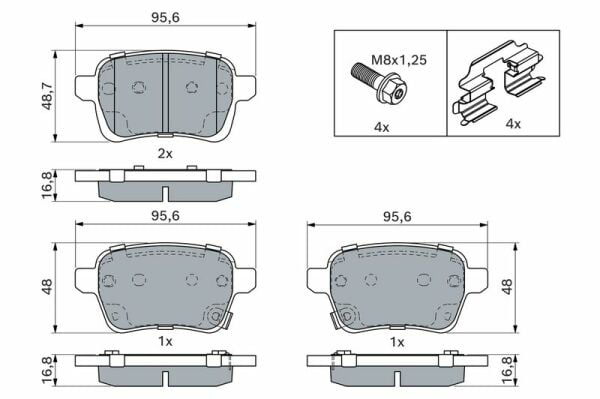 BOSCH 0986494747 | Fren Balata Arka 15-Corsa.E