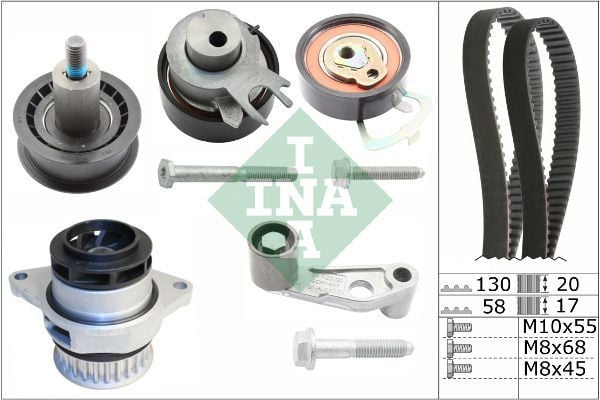 INA 530008930 | Triger Seti Su Pompalı A2 02-05 Leon 00-06 Toledo II 00-06 Golf IV 00-05 Atn Aus Azd Bcb Bad 1.6 16V FSI
