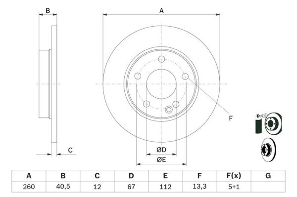 BOSCH 0986478874 | Fren Diski Ön (Havalandırmasız) A CLAss W168 97-04 | 2 Adet