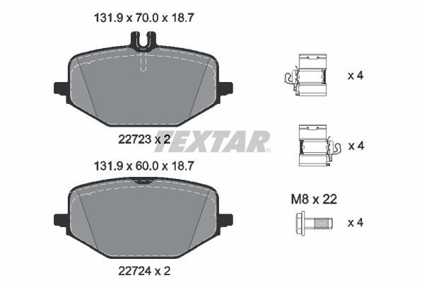 TEXTAR 2272303 | Fren Balatası 167 Gle 300 Arka