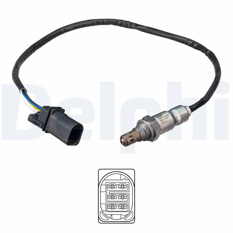 DELPHI ES21056-12B1 | Lambda Sensörü-Katalızor Öncesi VW Golf 13-20 Passat 15-Audi A3 13-20 Seat Leon 13-20)