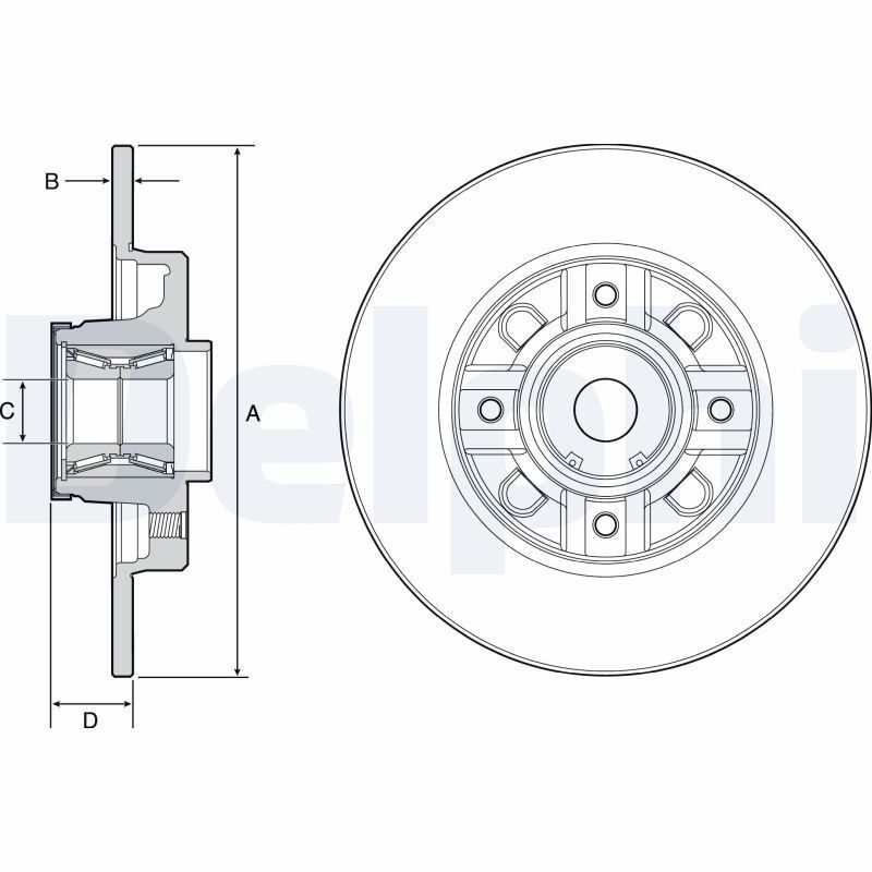 DELPHI BG9116RS | Disk + Rulman Arka (Ad) 09-C4 (1.Disk + 1.Rulman) | 1 Adet