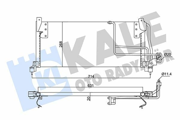 KALE 382525 | Kondenser Opel Combo Corsa B 1.2 1.4 1.7D 93 / 01-[631X368x20]
