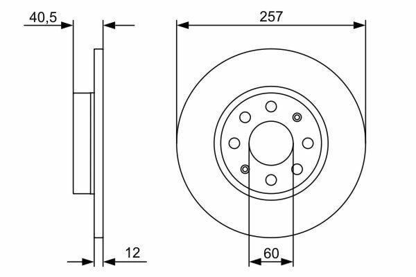 BOSCH 0986479402 | Fren Diski Ön (Fiat Grande Punto / Corsa D 1.2 05 -) | 2 Adet