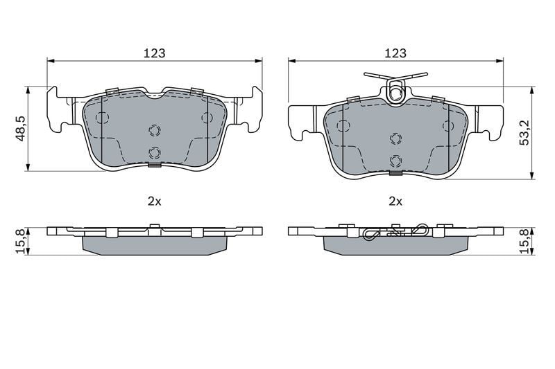 BOSCH 0986494888 | Fren Balata Arka 14-Mondeo-Smax