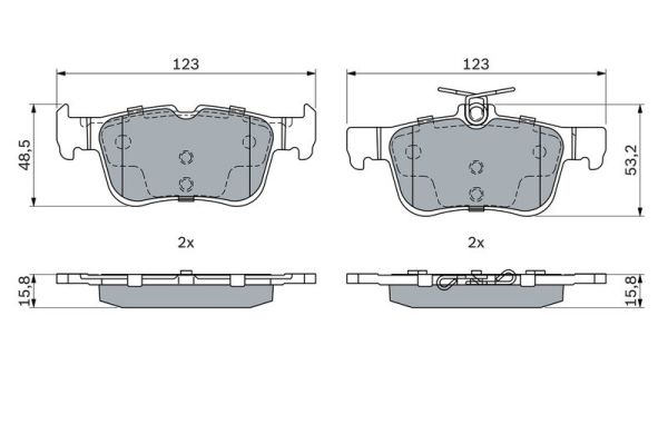BOSCH 0986494888 | Fren Balata Arka 14-Mondeo-Smax