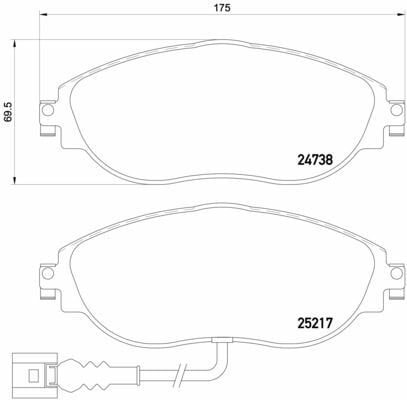 BREMBO P85131X | Ön Fren Balatası (VW Passat 11-15 Sharan 11-Seat Alhambra 11 -)