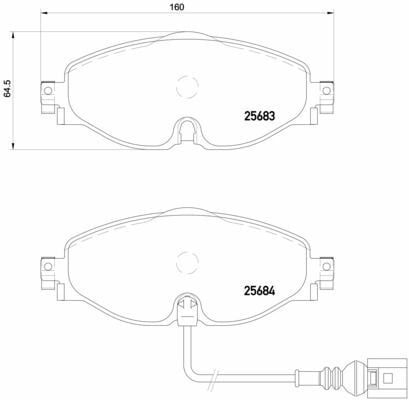 BREMBO P85126X | Fren Balatası Ön Kablolu-(VW Caddy 16-Golf13-Audi A3 13-Seat Leon 13-Skoda Octavia 13 -) Xtra