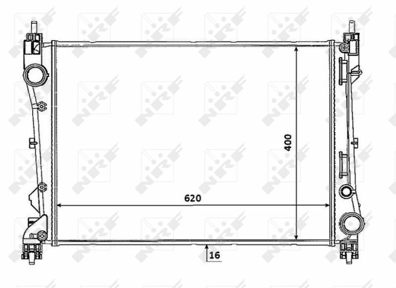 NRF 53935 | Motor Radyatörü Doblo III 1,3 / 1.4 Klimalı (620X388x16)