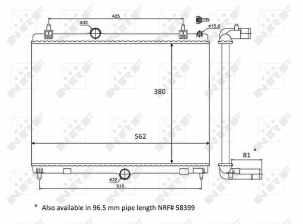 NRF 58468 | Su Radyatörü 407 508 C5 III Dw10cted4 2.0 HDI 16V E5 10 -