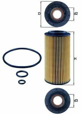 MAHLE OX179D | Yağ Filtresi W203 03-07 Cl203 02-08 W210 99-02 W211 04-08 W220 02-05 Sprinter 00-06